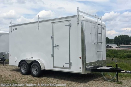 NEW 2024 Car Mate 7x16 HD Contractor Trailer w/ Rear Barn Doors - **CM2347**

**OPTIONS ADDED:**
**6&quot; Additional Height (80&quot; Inside, 75&quot; Doors)**
**9990# GVWR, 12&quot; Brakes, 22575R15 Silver Spoke Wheels**
**6000# Torsion Axles**
**Triple A-Frame Tongue**
**16&quot; OC Crossmembers**

**CONTRACTOR 2 PACKAGE:**
**74&quot; Interior Height**
**(3) Steel Shelves**
**Reinforced Roof (Flat Roof)**
**2 Wall Vents w/Covers**
**2 Dome Lights w/Switch**
**110V 15 Amp Inlet Receptacle**
**110V Duplex Wall Receptacle**
**Front Ladder w/ATP on Draw Bars**
**3 Aluminum Ladder Racks**
**Smooth Aluminum Fenders**

## $11,975!!! SALE PRICE SHOW IS CASH, CHECK OR FINANCING PRICE!!

GVW: 9990#
Unladen: 3250#
Payload: 6740#

**CM716CC-HD/CTR**

SPECS:
Axles: 2 -3500# Dexter Torflex Axles
Coupler: 2 5/16&quot;
Overall Exterior Length: 20&#39;
Overall Exterior Height: 109&quot;
Overall Exterior Width: 99 1/2&quot;
Interior Box Length: 15&#39; 8&quot;
Interior Box Width: 80&quot;
Interior Height: 80&quot;
Platform Height: 20&quot;
Hitch Height: 19&quot;
Double Rear Doors: 78&quot; W x 75&quot; H Opening
Side Man Door Size: 36&quot; W
Frame: 2&quot; x 5&quot; Tube
Tongue Jack: 2000#
205/75R15 C Range Tires
White Spoke Wheels - Bolt Pattern 5 - 4 1/2
A-Frame Tongue w/Safety Chains and Hooks
Genuine Dexter Torflex Axle(s) w/E-Z Lube Hubs
Forward Self Adjusting Electric Brakes w/Breakaway Kit &amp; Charger
7 Pole Light Plug Connector
3/8&quot; Plywood Walls - 16&quot; OC
.030 Exterior Aluminum (11 Colors Available)
.032 Seamless 1 pc. Aluminum Roof - LIFETIME WARRANTY
Steel Hat Roof Bows - 24&quot; OC
3/4&quot; Plywood Floor - Painted Both Sides - LIFETIME WARRANTY
4&quot; Formed C-Channel Crossmembers - 24&quot; OC
Structural Steel Tube Frame
Aluminum Diamond Plate Corners
16&quot; Aluminum Diamond Plate Front Stone Guard
Hot Dipped Galvanized Door Hardware
LED Lighting - LIFETIME WARRANTY

&lt;br&gt;
**WE ARE YOUR ONE STOP SHOP FOR ALL PENNDOT PAPERWORK, FINANCING &amp; INSPECTIONS WHEN YOU PURCHASE A TRAILER HERE AT SMOUSE&#39;S.**

\*\* FINANCING AVAILABLE FOR THOSE WHO QUALIFY
\*\* FULL SERVICE CENTER TO INCLUDE INSPECTION,REPAIRS &amp; MODIFICATIONS
\*\* WE STOCK TRAILER PARTS AND ACCESSORIES
\*\* NEED A BRAKE CONTROL? WE INSTALL YOUR BREAK CONTROL WHILE WE ARE DOING YOUR PAPERWORK (IF TRUCK IS PREWIRED) ON YOUR NEW TRAILER.
\*\* WE ARE A MEMBER OF COSTARS

\_ **WE ACCEPT CASH-CHECK, VISA &amp; MASTERCARD** \_

\*Price, if shown, does not include government &amp; PENNDOT fees, taxes, dealer document preparation charges or any finance charges (if applicable). FOB Mt Pleasant, Pa
Final actual sales price will vary depending on options or accessories selected.
NOTE: Models with a price of &quot;Request a Quote&quot; are always included in a $0 search, regardless of actual value