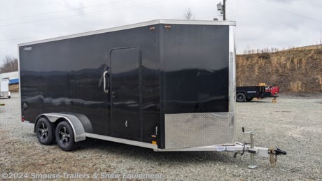 NEW 2025 Legend 7x14 + 3 Flat-Top V-Nose Cargo Trailer w/ Ramp **\- LG422**

***STOCK PHOTO SHOWN!!!***
**OPTIONS ADDED:**
**84&quot; Inside, 79&quot; Door**
**(4) D-Rings**
**3500# Torsion Axles**
**20575R15 Gunmetal Aluminum Wheels**

## $10,625!!! IS CASH, CHECK OR FINANCING PRICE!!!


**Description**
You&#39;ve found where Legend begins to really set themselves apart from the competition. Our Flat Top V-Nose aluminum enclosed cargo trailer offers features unseen on other brands such as a 3&quot;X6&quot; scalloped triple tongue design, lighted grab handle at the Radius RV-Style side door, a monstrous 3&#39; Radius V-Nose trimmed in polished bright aluminum, and the Legend exclusive self-mating rear ramp door with stainless steel hardware. There is also tighter structural spacings on the FTV walls and roof as well as standard aluminum wheels. Backed by a limited lifetime structural warranty, the FTV checks all of the boxes for a premium trailer.

&lt;br&gt;
**7X17FTV** 
HEIGHT: 6&quot; ADDITIONAL: 84&quot; INTERIOR HEIGHT
TANDEM AXLE: 3500# 5-BOLT TORSION BRAKE 95.5/82 #234
TIRES &amp; WHEELS: (4) RADIAL GUNMETAL ALUMINUM 15&quot; 5-BOLT ST205/75R15 FENDERS: 10&quot; X 68&quot; ATP FENDER
MAIN FRAME: 4&quot; TUBE
FLOOR CROSS MEMBERS: 24&quot; OC FLOOR
WALL STUDS: 16&quot; OC WALLS
ROOF BOWS: 16&quot; OC ROOF
ROOF: 82&quot;
SAFETY CHAIN: 1/4&quot; X 36&quot; (12,600 LBS)
HITCH: 2 5/16&quot; COUPLER
TONGUE: STANDARD TONGUE
TONGUE JACK: 2000# WITH JACK DROP LEG FOOT
TRAILER CONNECTOR: 7-WAY ROUND 8&#39;
SKIN THICKNESS: .030 ALUM
EXTERIOR SCREWS: ZINC EXTERIOR SCREWS
SINGLE COLOR: BLACK
NOSE AND CORNERS: CHROME NOSE WITH COLOR MATCH CORNERS STRIPE OPTION: SINGLE COLOR W/ NO ACCENT STRIPE
STONE GUARD: 24&quot; X 115&quot; POLISHED ATP
REAR DOOR: RAMP
RAMP FLAP: REAR STANDARD
SIDE DOOR : RADIUS 36X74 CURBSIDE / SILVER FRAME
SIDE DOOR HOLD BACK: (1) 4&quot; ALUMINUM HOLD BACK
DOOR HARDWARE: S/S RAMP DOOR HARDWARE
DOOR HARDWARE: (1) LEGEND LIGHTED GRAB HANDLE
FLOOR COVERING: 3/4&quot; ENGINEERED WOOD
REAR DOOR COVERING: 3/4&quot; ENGINEERED WOOD
INTERIOR WALLS: 3/8&quot; ENGINEERED WOOD
INTERIOR TRIM: ATP INTERIOR TRIM
SPRING COVERS: NO SPRING COVER
1000# D-RINGS: (4) 1000# D-RINGS INSTALLED
IN 4 CORNERS
SIDE VENTS: (1 PAIR) PLASTIC FORCED AIR SIDE VENTS
DOME LIGHTS: (2) RECTANGULAR LED DOME LIGHTS W/12V SWITCH CLEARANCE LIGHTS: STANDARD LED CLEARANCE LIGHTS
TAIL LIGHTS: (1 PAIR) LED TAIL LIGHTS (STANDARD)
EXTERIOR MARKING: STANDARD DECALS

SPECS:
Overall Length: 242&quot;
Overall Width: 102&quot;
Overall Height: 101&quot;
Interior Box Length + V: 14+3
Interior Box Width: 79&quot;
Interior Height: 78&quot;
Rear Door Height: 73&quot;
Rear Door Width: 71&quot;
Axle Type: EZ Lube Torsion
Axle Size: 3500#
Brakes: 2 Electric Brakes
Tire Size: ST20575R15
Wheels: Radial Gunmetal Aluminum
Cross Members Size: 2&quot; x 3&quot; Tube
Cross member Spacing: 24&quot; OC
Frame: 2&quot; x 4&quot; Perimeter Tube
Roof Bow Size: 1&quot; x 1&quot; Radius tube
Roof Bow Spacing: 24&quot; OC w/Stringers
Roof Profile: Radius Roof
Roof Type: One Piece All Aluminum
Wall Stud Size: 1&quot; x 1.5&quot; Tube
Wall Stud Spacing: 16&quot; OC
Floor: 3/4 Engineered Wood Panel
Interior Walls: 3/8&quot; Engineered Wood Panel
Exterior Finishes: Bonded, Screwless, .030 Alum, Divider Strip w/Decal
Dome Lights: 2 - 12V Rectangle LED Domes w/Wall Switch
Exterior Lighting Type: Surface Mount LED
Coupler: 2 5/16&quot;
Jack: 2000# Top Wind
Fenders: ATP Fender
Side Door: 30&quot; Curbside RV w/Flush lock &amp; Aluminum Holdback
Tie Downs: 4 -1000 D-Rings
Vents: 2 - Plastic Side Air Vents

### MANUFACTURERS LIMITED WARRANTY

**Structural:** Limited Lifetime
**Aluminum Roof:** 25 years

### COMMON USES

General Cargo, ATV/UTV, Powersports, Lawn &amp; Landscape, Construction

&lt;br&gt;
**WE ARE YOUR ONE STOP SHOP FOR ALL PENNDOT PAPERWORK, FINANCING &amp; INSPECTIONS WHEN YOU PURCHASE A TRAILER HERE AT SMOUSE&#39;S.**

&lt;br&gt;
\*\* FINANCING AVAILABLE FOR THOSE WHO QUALIFY
\*\* FULL SERVICE CENTER TO INCLUDE INSPECTION,REPAIRS &amp; MODIFICATIONS
\*\* WE STOCK TRAILER PARTS AND ACCESSORIES
\*\* NEED A BRAKE CONTROL? WE INSTALL YOUR BREAK CONTROL WHILE WE ARE DOING YOUR PAPERWORK (IF TRUCK IS PREWIRED) ON YOUR NEW TRAILER.
\*\* WE ARE A MEMBER OF COSTARS

&lt;br&gt;
\_ **WE ACCEPT CASH-CHECK, VISA &amp; MASTERCARD** \_

&lt;br&gt;
\*Price, if shown, does not include government &amp; PENNDOT fees, taxes, dealer document preparation charges or any finance charges (if applicable). FOB Mt Pleasant, Pa
Final actual sales price will vary depending on options or accessories selected.