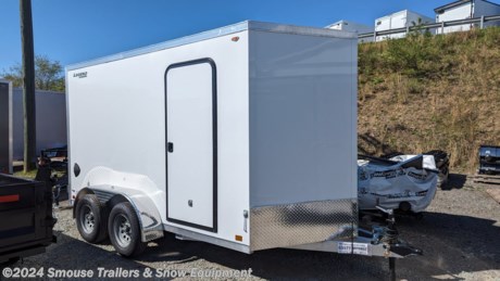 NEW 2025 Legend 7x14 + 2&#39; V Thunder Aluminum Cargo Trailer w/ Barn Doors - **LG424**

## $8199!!! IS CASH, CHECK OR FINANCING PRICE!!!

GVW: 7000#
Unladen: 1460#
Payload: 5540#

&lt;br&gt;
**7X14TV**
HEIGHT: STANDARD: 78&quot; INTERIOR HEIGHT
TANDEM AXLE: 3500# 5-BOLT TORSION BRAKE 95.5/82 #234 SPREAD AXLE: NO SPREAD AXLE
DELUXE PACKAGE: NO DELUXE PACKAGE
TIRES &amp; WHEELS: (4) RADIAL STEEL SILVER 14&quot; 5-BOLT ST205/75R14 FENDERS: 10&quot; X 68&quot; ATP FENDER
MAIN FRAME: 4&quot; TUBE
FLOOR CROSS MEMBERS: 24&quot; OC FLOOR
WALL STUDS: 24&quot; OC WALLS
ROOF BOWS: 24&quot; OC ROOF
ROOF: 82&quot;
SAFETY CHAIN: 1/4&quot; X 36&quot; (12,600 LBS)
HITCH: 2 5/16&quot; COUPLER WITH AXLE UPGRADE
TONGUE: STANDARD TONGUE
TONGUE JACK: 2000# WITH JACK DROP LEG FOOT
TRAILER CONNECTOR: 7-WAY ROUND 8&#39; W/AXLE UPGRADE
SKIN THICKNESS: .030 ALUM
EXTERIOR SCREWS: ZINC EXTERIOR SCREWS
SINGLE COLOR: WHITE
NOSE: STANDARD STYLE NOSE
NOSE AND CORNERS: COLOR MATCH NOSE &amp; CORNERS
STRIPE OPTION: SINGLE COLOR W/ NO ACCENT STRIPE
STONE GUARD: 16&quot; X 97&quot; POLISHED ATP
REAR DOOR: DOUBLE DOOR
SKIRTING
SIDE DOOR : RADIUS 30X68 CURBSIDE / BLACK FRAME
SIDE DOOR HOLD BACK: (1) 6&quot; PLASTIC HOLD BACK
DOOR HARDWARE: ZINC DOUBLE DOOR HARDWARE
FLOOR COVERING: 3/4&quot; ENGINEERED WOOD
INTERIOR WALLS: 3/8&quot; ENGINEERED WOOD
INTERIOR TRIM: ATP INTERIOR TRIM
CEILING: NO BUTLER WHITE VINYL CEILING
SPRING COVERS: NO SPRING COVER
SIDE VENTS: (1 PAIR) PLASTIC FORCED AIR SIDE VENTS
DOME LIGHTS: (1) EURO STYLE DOME LIGHT
CLEARANCE LIGHTS: STANDARD LED CLEARANCE LIGHTS
TAIL LIGHTS: (1 PAIR) LED TAIL LIGHTS (STANDARD)
110V PACKAGE: NO SERVICE CHOSEN
EXTERIOR MARKING: STANDARD DECALS

MEASUREMENTS:
Overall Length: 192&quot;
Overall Width: 102&quot;
Overall Height: 97&quot;
Interior Box Length + V: 12&#39; + 2&#39;
Interior Box Width: 79&quot;
Interior Height: 78&quot;
Width Between Fenders: 79&quot;
Rear Door Height: 78&quot;
Rear Door Width: 74&quot;
Axle Type: EZ - Lube Torsion
Axle Size: 3500#
Brakes: 2 - Electric Brakes
Tire Size: 20575R14
Wheels: Silver Mod Steel
Cross Members Size: 2&quot; x 3&quot; Tube
Cross Members Spacing: 24&quot; CO
Frame: 2&quot; x 4&quot; Perimeter Tube
Roof Bow Size: 1&quot; x 1.5&quot; Radius Tube
Roof Box Spacing: 24&quot; OC
Roof Profile: Flat Top
Roof Type: One Piece Aluminum
Wall Stud Size: 1&quot; X 1.5&quot; Tube
Wall Stud Spacing: 24&quot; OC
Floor: 3/4&quot; Engineered Wood Panel
Interior Walls: 3/8&quot; Engineered Wood Panel
Exterior Skins: Bonded, Screwless, .030 Alum
Dome Lights: 1 Euro Dome
Exterior Lighting Type: Surface Mount LED
Coupler: 2 5/16&quot; A-Frame
Jack: 2000# Top Wind
Fenders: ATP Teardrop
Side Door: 30&quot; Curbside RV w/Flush Lock
Vents: 2 Plastic Side Air Vents

**WE ARE YOUR ONE STOP SHOP FOR ALL PENNDOT PAPERWORK, FINANCING &amp; INSPECTIONS WHEN YOU PURCHASE A TRAILER HERE AT SMOUSE&#39;S.**

\*\* FINANCING AVAILABLE FOR THOSE WHO QUALIFY
\*\* FULL SERVICE CENTER TO INCLUDE INSPECTION,REPAIRS &amp; MODIFICATIONS
\*\* WE STOCK TRAILER PARTS AND ACCESSORIES
\*\* NEED A BRAKE CONTROL? WE INSTALL YOUR BREAK CONTROL WHILE WE ARE DOING YOUR PAPERWORK (IF TRUCK IS PREWIRED) ON YOUR NEW TRAILER.
\*\* WE ARE A MEMBER OF COSTARS

\_ **WE ACCEPT CASH-CHECK, VISA &amp; MASTERCARD** \_

\*Price, if shown, does not include government &amp; PENNDOT fees, taxes, dealer document preparation charges or any finance charges (if applicable). FOB Mt Pleasant, Pa
Final actual sales price will vary depending on options or accessories selected.
NOTE: Models with a price of &quot;Request a Quote&quot; are always included in a $0 search, regardless of actual value