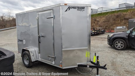 NEW 2024 Homesteader 5x10 Intrepid V-Nose Cargo Trailer w/ Ramp Door
&#160;
**OPTIONS ADDED:**
**6&quot; Additional Height (72&quot; Inside, 67&quot; Door)**
**Ramp Door Package w/ Extended Wood Flap**
**Wall Vents**
**(4) D-Rings**

## $4225!!! IS CASH, CHECK OR FINANCING PRICE!!

GVW: 2990#
Unladen: 1333#
Payload: 1657#
&#160;
&#160;
Model: 510IS
&#160;
&#160;
**MEASUREMENTS**
Overall Length: 13&#39;6
Overall Height: 84&quot;
Overall Width: 6&#39;8
Interior Length: 11&#39;6
Interior Height: 72&quot;
Interior Width: 4&#39;8
Door Opening Height: 67&quot;
Door Opening Width: 4&#39;2
&#160;
&#160;
**Standard Features**
Heavy Duty All Steel Boxed Frame Body
Tubular Steel Wall and Roof Structure
Under Coated Frame
Wall and Roof Crossmembers 24 O.C.
Floor Crossmembers 24&quot; O.C. Single
2 V- Nose with ATP point
Aluminum Exterior with Baked Enamel Finish
One Piece Aluminum Roof
High Tech Roof Sealant
Heavy Duty Exterior Trim
Automotive Quality Gaskets &amp; Seals
LED Lights
3/4 Exterior Grade Plywood Flooring
3/8 Plywood Interior Wall Liner
32 Side Door
Double Rear Doors (Single Door on 5 Wide Models)
Interior Light
Aluminum Fenders
Modular Style Steel Wheels
Trailer Rated Radial Tires
EZ Lube Axles
Door Holdbacks
2000 lb. Top-wind Tongue Jack
Exterior Fasteners 6 O.C.
24 ATP Stoneguard
D.O.T. Compliant Lighting
D.O.T. Compliant Conspicuity Tape
2 Coupler on single axle models
2 5/16 Coupler on Tandem axle models
NATM Certified

&lt;br&gt;
**WE ARE YOUR ONE STOP SHOP FOR ALL PENNDOT PAPERWORK, FINANCING &amp; INSPECTIONS WHEN YOU PURCHASE A TRAILER HERE AT SMOUSE&#39;S.**
\*\* FINANCING AVAILABLE FOR THOSE WHO QUALIFY
\*\* FULL SERVICE CENTER TO INCLUDE INSPECTION,REPAIRS &amp; MODIFICATIONS
\*\* WE STOCK TRAILER PARTS AND ACCESSORIES
\*\* NEED A BRAKE CONTROL? WE INSTALL YOUR BREAK CONTROL WHILE WE ARE DOING YOUR PAPERWORK (IF TRUCK IS PREWIRED) ON YOUR NEW TRAILER.
\*\* WE ARE A MEMBER OF COSTARS

&lt;br&gt;
\_ **WE ACCEPT CASH-CHECK, VISA &amp; MASTERCARD** \_

&lt;br&gt;
\*Price, if shown, does not include government &amp; PENNDOT fees, taxes, dealer document preparation charges or any finance charges (if applicable). FOB Mt Pleasant, Pa
Final actual sales price will vary depending on options or accessories selected.
NOTE: Models with a price of &quot;Request a Quote&quot; are always included in a $0 search, regardless of actual value