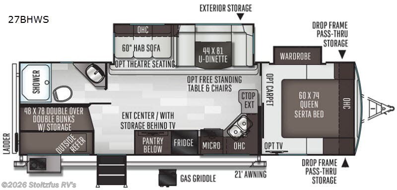 2020 Forest River Flagstaff Super Lite 27BHWS - Used Travel Trailer For Sale by Stoltzfus RV's in Adamstown, Pennsylvania features Slideout