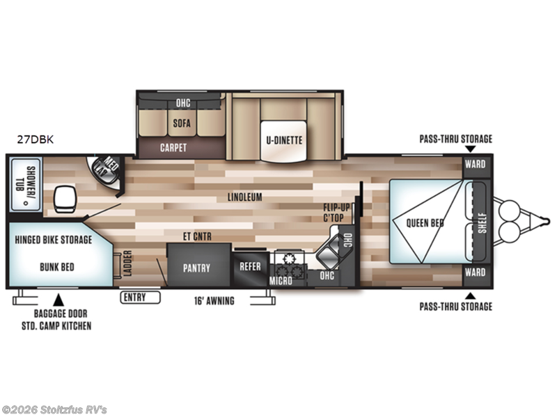 2018 Forest River Wildwood 27DBK - Used Travel Trailer For Sale by Stoltzfus RV's in Adamstown, Pennsylvania features Slideout