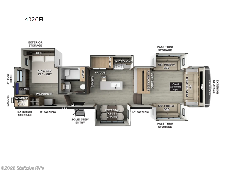 2026 Forest River Flagstaff Classic 402CFL - New Fifth Wheel For Sale by Stoltzfus RV's in Adamstown, Pennsylvania features Slideout