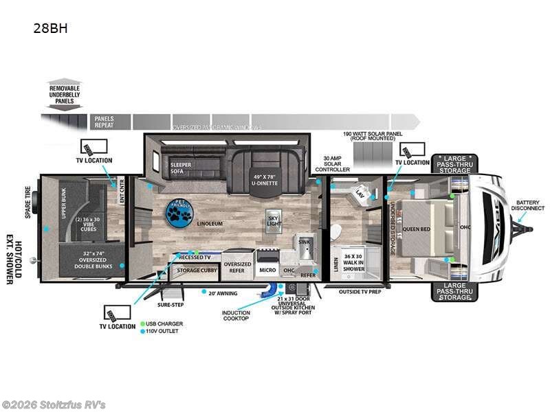 2022 Forest River Vibe 28BH - Used Travel Trailer For Sale by Stoltzfus RV's in Adamstown, Pennsylvania features Slideout