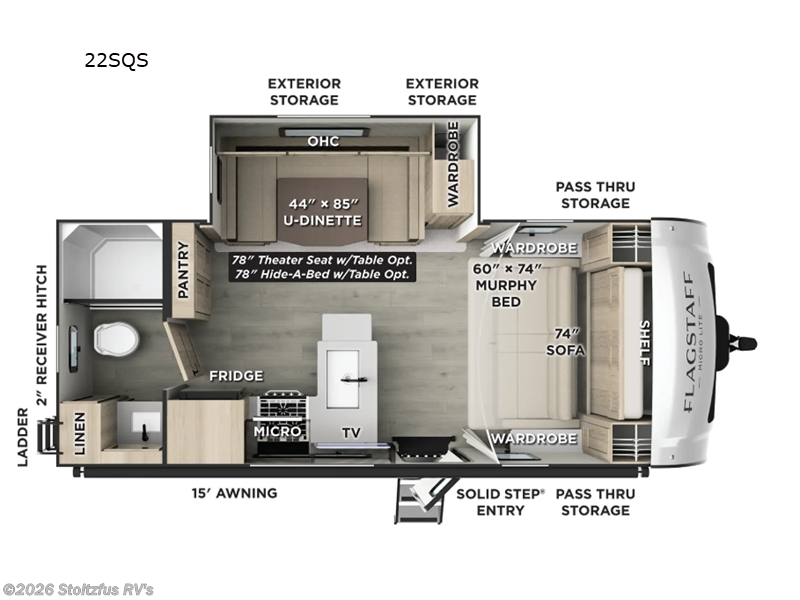 2026 Forest River Flagstaff Micro Lite 22SQS - New Travel Trailer For Sale by Stoltzfus RV's in Adamstown, Pennsylvania features Slideout