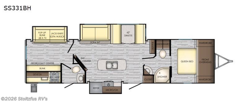 2019 CrossRoads Sunset Trail Super Lite SS331BH - Used Travel Trailer For Sale by Stoltzfus RV's in Adamstown, Pennsylvania features Slideout