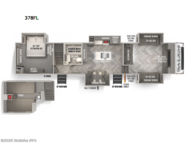 2022 Forest River Salem Hemisphere 378FL - Used Fifth Wheel For Sale by Stoltzfus RV's in Adamstown, Pennsylvania features Slideout