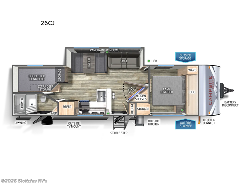 2024 Forest River Campsite Reserve 26CJ - Used Travel Trailer For Sale by Stoltzfus RV's in Adamstown, Pennsylvania features Slideout