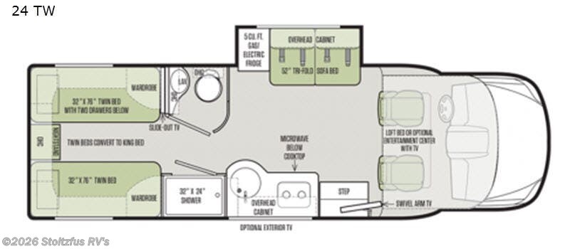 2018 Tiffin Wayfarer 24 TW - Used Class C For Sale by Stoltzfus RV's in Adamstown, Pennsylvania features Slideout