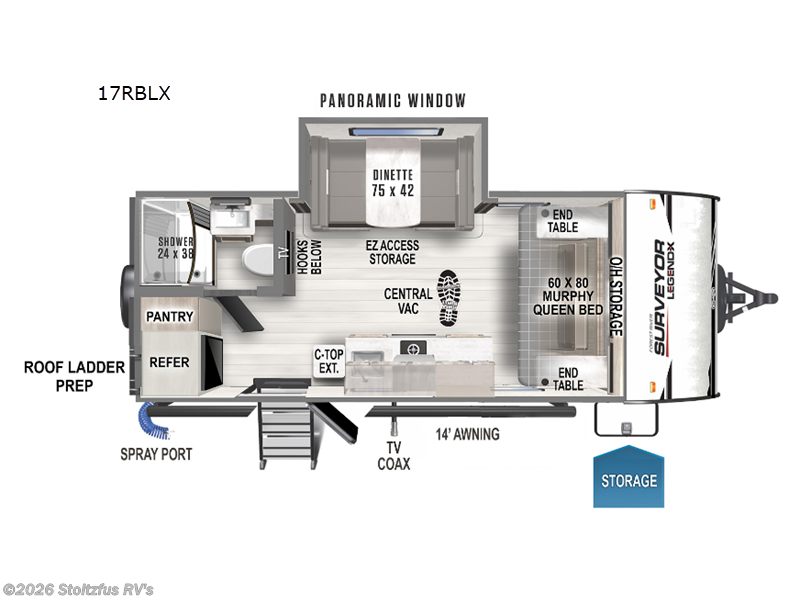 2023 Forest River Surveyor Legend X 17RBLX - Used Travel Trailer For Sale by Stoltzfus RV's in Adamstown, Pennsylvania features Slideout