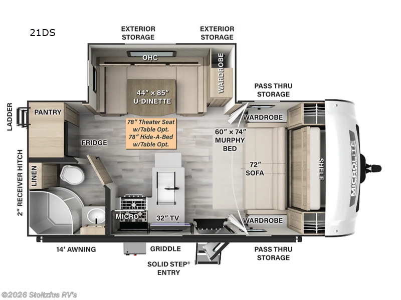 2024 Forest River Flagstaff Micro Lite 21DS - Used Travel Trailer For Sale by Stoltzfus RV's in Adamstown, Pennsylvania features Slideout