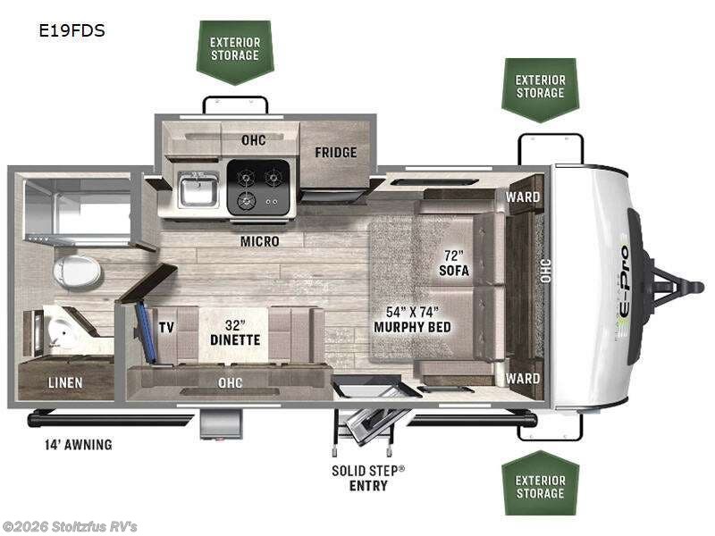 2022 Forest River Flagstaff E-Pro E19FDS - Used Travel Trailer For Sale by Stoltzfus RV's in Adamstown, Pennsylvania features Slideout
