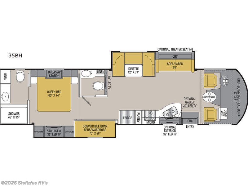2019 Coachmen Mirada 35BH - Used Class A For Sale by Stoltzfus RV's in Adamstown, Pennsylvania features Slideout