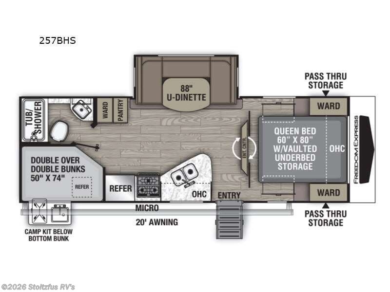 2021 Coachmen Freedom Express Ultra Lite 257BHS - Used Travel Trailer For Sale by Stoltzfus RV's in Adamstown, Pennsylvania features Slideout