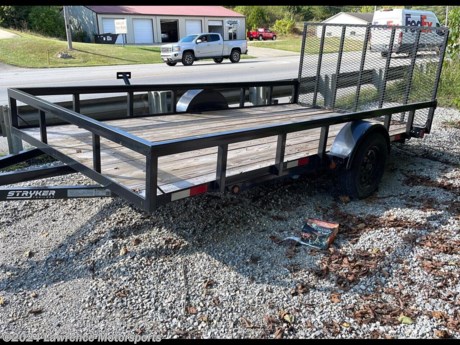 Brand new 2022 leftover, save BIG with the reduced price......7&#39;x14&#39; Stryker Trailers. 2x3 Angle Frame, 2x3 Tube Top Rail and 2x2 Tube Uprights, 3500lb Lippert axle, 4&#39;Gate, Spare Tire Mount, Corner Tie Downs, LED Lights, Marker Lights, 3 Step Paint. How can we help you with this? 