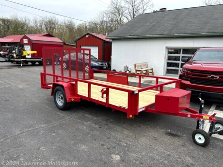 82x12&#39; Quality Steel Trailer. Tongue Box, Spring on Gate, Dump Trailer Style Fenders and Powder Coated Red. Outdoor Season is just around the corner. Let&#39;s help you get prepared for summer. Give us a Call! 