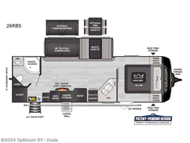 2020 Keystone Cougar Half-Ton 26RBS - Used Travel Trailer For Sale by Optimum RV in Ocala, Florida features Slideout