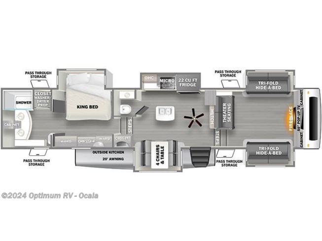 2022 Forest River Sandpiper Luxury 391FLRB - Used Fifth Wheel For Sale by Optimum RV - Ocala in Ocala, Florida
