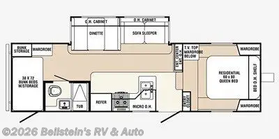 2010 Palomino Sabre 260BHS - Used Fifth Wheel For Sale by Beilstein's RV & Auto in Palmyra, Missouri features Spare Tire Kit, Power Awning, Refrigerator, Stove, Queen Bed
