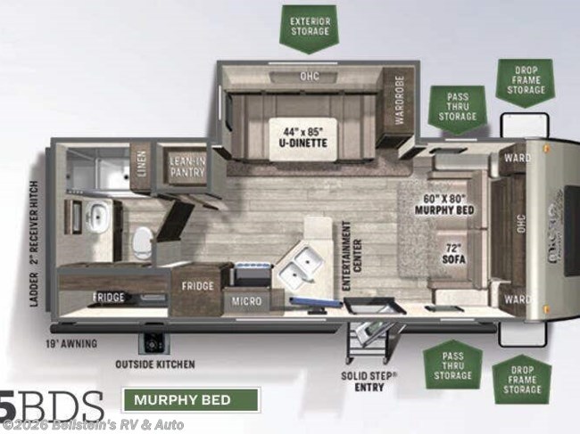 2021 Forest River Flagstaff Micro Lite 25BDS Floorplan