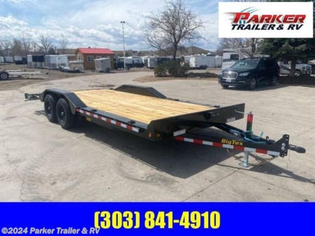 7X17+3 10DF PRO SERIES DRIVE-OVER FENDER EQUIPMENT / CAR HAULER
MADE IN THE U.S.A.
STANDARD FEATURES:
THE 10DF FROM BIG TEX IS A PRO SERIES DRIVE-OVER FENDER EQUIPMENT / CAR HAULER. THIS UNIT COMES STANDARD WITH TWO 5200 LB AXLES AND A 36 INCH CLEATED SELF CLEANING DOVETAIL.
FORGED ADJUSTABLE 2-5/16 INCH COUPLER
FOLD BACK / WRAP TONGUE (14 FT &amp;amp; LONGER)
COMPLETE BREAK-A-WAY SYSTEM WITH CHARGER
SEALED MODULAR WIRING HARNESS 7-WAY RV
SET BACK, 8,000# DROP LEG JACK
FABRICATED FRONT STOP RAIL
RUB RAIL AND TIE DOWN POCKETS
FULL WIDTH IN FRONT &amp;amp; BEHIND FENDERS
2 INCH TREATED PINE FLOORING
RADIAL TIRES ST225/75R15 LOAD RANGE D
15 INCHES x 6 INCHES BLACK SPOKE 6 BOLT
EZ LUBE HUBS
NEV-R-ADJUST ELECTRIC BRAKES ON ALL HUBS
CAMBERED AXLES
DEXTER BRAND AXLES
MULTI LEAF SPRING WITH EQUALIZERS
3/16 INCH DIAMOND PLATE DRIVE-OVER FENDERS
SPARE TIRE MOUNT (FRONT)
L.E.D. LIGHTING PACKAGE
GROMMET MOUNT SEALED LIGHTING
36 INCH CLEATED. SELF CLEANING DOVETAIL
4 FT TALL CHANNEL STAND UP RAMPS
SUPERIOR QUALITY FINISH IS APPLIED FOR A HIGHLY DECORATIVE AND PROTECTIVE FINISH
CASH, CHECK, OR FINANCED PRICE
FINANCING AVAILABLE TO THOSE WHO QUALIFY
NOT RESPONSIBLE FOR TYPOGRAPHICAL ERRORS