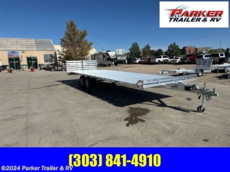 8.5X28 TANDEM AXLE TRAILER 
STANDARD FEATURES:
2 x 5200 LB RUBBER TORSION AXLES, EASY LUBE HUBS
ELECTRIC BRAKES &amp;amp; BREAKAWAY KIT
ST225/75R15 LRC RADIAL TIRES (1760 CAP/TIRE)
ALUMINUM WHEELS, 6-5.5 BHP
EXTRUDED ALUMINUM FLOOR
A-FRAMED ALUMINUM TONGUE WITH 2-5/16 INCH COUPLER
BI-FOLD TAILGATE (2 INDIVIDUAL GATES) OR 2X 6 FT ALUMINUM RAMPS
LED LIGHTING PACKAGE, SAFETY CHAINS
2 FOLD-DOWN REAR STABILIZER JACKS
4 RECESSED TIE RINGS, 5000 LB
DOVETAIL, 48 INCH LONG WITH 8 INCH DROP
SWIVEL TONGUE JACK, 1500 LB CAPACITY
CASH, CHECK OR FINANCED PRICE
FINANCING AVAILABLE TO THOSE WHO QUALIFY
NOT RESPONSIBLE FOR TYPOGRAPHICAL ERRORS