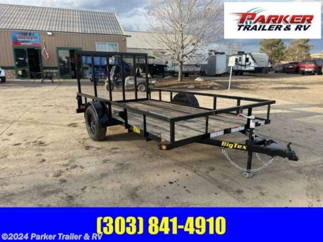 6.5X12 SINGLE AXLE UTILITY
MADE IN THE U.S.A.
AT A GENEROUS 83 INCHES WIDE, THE 35SA SINGLE AXLE UTILITY TRAILER FROM BIG TEX IS IDEAL FOR HOME AND GARDEN TASKS AND CAN EVEN ACCOMMODATE MANY SIDE-BY-SIDE MODELS.AVAILABLE X CONFIGURATIONS OF THE 35SA PUSH THE WIDTH TO 80 INCHES ADDING DECK SPACE, CAPABILITY AND VERSATILITY.
STANDARD FEATURES:
A-FRAME CHANNEL TONGUE
2 INCH COUPLER
2,000 LB TOP WIND JACK (BOLTED ON)
4-WAY FLAT CONNECTOR WITH LOOM
REMOVABLE SAND FOOT ON JACK
2 INCH PIPE TOP RAIL
(4) TIE DOWN LOOPS INSIDE BED
2 INCH TREATED PINE FLOOR
RADIAL TIRESST205/75R15 LOAD RANGE C
15 INCH X 5 INCH BLACK SPOKE 5 ON 5 WHEEL
EZ LUBE HUBS
DEXTER BRAND AXLE
BRAKE FLANGES ON AXLE FOR EASY BRAKE ADDITION
MULTI-LEAF SPRING
GROMMET MOUNT SEALED LIGHTING
L.E.D. LIGHTING PACKAGE
PROTECTED WIRING
RAMP GATE
SUPERIOR QUALITY FINISH IS APPLIED FOR A HIGHLY DECORATIVE AND PROTECTIVE FINISH
CASH, CHECK, OR FINANCED PRICE
FINANCING AVAILABLE FOR THOSE WHO QUALIFY
NOT RESPONSIBLE FOR TYPOGRAPHICAL ERRORS