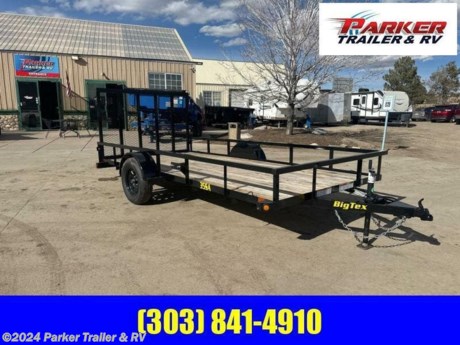 7X14 SINGLE AXLE UTILITY TRAILER
MADE IN THE U.S.A. 
AT A GENEROUS 83 INCHES WIDE, THE 35SA SINGLE AXLE UTILITY TRAILER FROM BIG TEX IS IDEAL FOR HOME AND GARDEN TASKS AND CAN EVEN ACCOMMODATE MANY SIDE-BY-SIDE MODELS.AVAILABLE X CONFIGURATIONS OF THE 35SA PUSH THE WIDTH TO 80 INCHES ADDING DECK SPACE, CAPABILITY AND VERSATILITY.
STANDARD FEATURES: 
A-FRAME CHANNEL TONGUE 
2 INCH COUPLER 
2,000 LB TOP WIND JACK (BOLTED ON) 
4-WAY FLAT CONNECTOR WITH LOOM 
REMOVABLE SAND FOOT ON JACK 
2 INCH PIPE TOP RAIL 
(4) TIE DOWN LOOPS INSIDE BED 
2 INCH TREATED PINE FLOOR 
RADIAL TIRES ST205/75R15 LOAD RANGE C 
15 INCH X 5 INCH BLACK SPOKE 5 ON 5 WHEEL 
EZ LUBE HUBS 
DEXTER BRAND AXLE 
BRAKE FLANGES ON AXLE FOR EASY BRAKE ADDITION 
MULTI-LEAF SPRING 
GROMMET MOUNT SEALED LIGHTING 
L.E.D. LIGHTING PACKAGE 
PROTECTED WIRING 
RAMP GATE 
SUPERIOR QUALITY FINISH IS APPLIED FOR A HIGHLY DECORATIVE AND PROTECTIVE FINISH 
CASH, CHECK, OR FINANCED PRICE 
FINANCING AVAILABLE FOR THOSE WHO QUALIFY 
NOT RESPONSIBLE FOR TYPOGRAPHICAL ERRORS