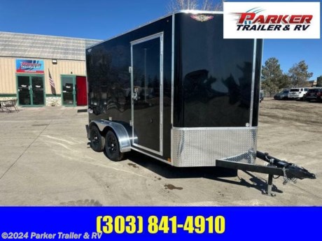 7X12 H&amp;amp;H TANDEM AXLE CARGO TRAILER
MADE IN THE U.S.A. 
2-5/16 COUPLER 
TUBE STEEL MAIN FRAME AND TONGUE 
WEATHER COATED TONGUE AND REAR BULKHEAD. 
SAFETY CHAINS 
2000 LB RATED JACK 
30 INCH V-NOSE 
24 INCH ATP ROCK GUARD WITH TRIM 
ALUMINUM TEARDROP FENDERS 
FULL TUBULAR STEEL WALL UPRIGHTS 24 INCH CENTERS 
FORMED CHANNEL STEEL CROSS-MEMBERS ON 16 INCH CENTERS ( 6 WIDE-24 CENTERS). 
GALVANIZED ROOF BOWS ON 24 INCH CENTERS 
SMOOTH, RIVET-LESS .030 ALUMINUM EXTERIOR WALLS 
FLAT TOP ROOF DESIGN WITH A SLIGHT SLOPE FOR PROPER DRAINAGE. 
DOT COMPLIANT 
LED LIGHTING WITH SLIMLINE DIGITAL LED TAIL LIGHTS. 
DIGITAL LED LIGHTS 
WIRING ENCLOSED IN CONDUIT SMOOTH RIVETLESS ALUMINUM EXTERIOR WALLS 
FULLY UNDERCOATED BODY 
SPRING ASSISTED REAR RAMP DOOR OR DOUBLE SWING DOORS 
 INCH ENGINEERED WOOD FLOOR 
3/8 WOOD INTERIOR WALLS WITH ALUMINUM H-CHANNEL TRANSITIONS 
12V INTERIOR WALL MOUNTED DOME LIGHT. 
32 INCH SIDE ESCAPE DOOR WITH RV LATCH 
CASH, CHECK, OR FINANCED PRICE 
FINANCING AVAILABLE FOR THOSE WHO QUALIFY 
NOT RESPONSIBLE FOR TYPOGRAPHICAL ERRORS