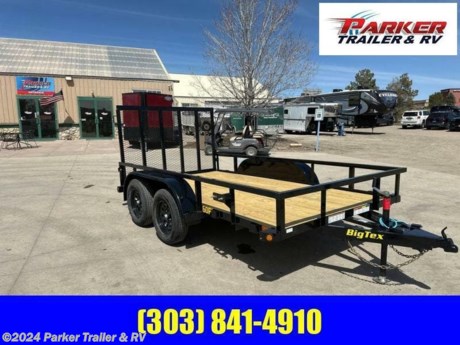 6.5x12 60PI-12BK TANDEM AXLE PIPE TOP UTILITY TRAILER 
MADE IN THE U.S.A.
THE 60PI TANDEM AXLE PIPE TOP UTILITY TRAILER FROM BIG TEX IS PERFECT FOR HAULING LIGHT EQUIPMENT. OPTIONAL SLIDE-IN RAMPS ALLOW FOR EASY LOADING AND UNLOADING OF EQUIPMENT.
STANDARD FEATURES:
2 INCH COUPLER
2,000 LB TOP WIND SET-BACK JACK (BOLTED ON)
REMOVABLE SAND FOOT ON JACK
7-WAY RV CONNECTOR
COMPLETE BREAKAWAY SYSTEM WITH CHARGER
PROTECTED WIRING
2 INCH TREATED PINE FLOOR
EZ LUBE HUBS
LIPPERT BRAND AXLE WITH FORWARD ADJUSTING BRAKES
FORWARD ADJUSTING ELECTRIC BRAKES ON ALL HUBS
MULTI-LEAF SPRING W/ EQUALIZER
RADIAL TIRES ST205/75R15 LOAD RANGE C
15 INCH X 5 INCH BLACK MOD 5 ON 5 LUG WHEEL
L.E.D. LIGHTING PACKAGE
GROMMET MOUNT SEALED LIGHTING
STEEL IS CLEANED TO ENSURE A PROFESSIONAL SMOOTH FINISH
SUPERIOR QUALITY IS APPLIED FOR A HIGHLY DECORATIVE AND PROTECTIVE FINISH
CASH, CHECK OR FINANCED PRICE
FINANCING AVAILABLE TO THOSE WHO QUALIFY
NOT RESPONSIBLE FOR TYPOGRAPHICAL ERRORS