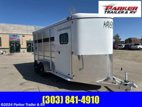 MAV3HS-9.9K 7&#39;6&amp;quot;-MAVERICK 3 HORSE
STANDARD FEATURES:
7&#39;6 FT TALL
6 FT 6 INCH WIDE
2 5/16 INCH DEMCO COUPLER
ALUMINUM SIDE WALLS
ALUMINUM WRAP ROOF WITH CAP
ALUMINUM FENDERS AND STEPS
ALUMINUM FRONT SKIN
(2) 5200 LB AXLES
4 WHEEL ELECTRIC BRAKES
PPG AUTOMOTIVE PRIMER AND PAINT
7-WAY RV PLUG
SAFETY CHAINS
BREAK-AWAY SYSTEM WITH BATTERY
LED EXTERNAL LIGHTS
TWO OUTSIDE LIGHTS
DOUBLE TAIL LIGHTS
ALUMINUM DIAMOND PLATE GRAVEL GUARD ON FRONT
OUTSIDE TIE RINGS
TACK ROOM ENTRY STEP
RUBBER FLOOR MATS
DOME LIGHT
INSIDE TIE RINGS
PADDED ALUMINUM JAILBAR DIVIDERS WITH EZ LATCH
SOLID SWING REAR GATE
ALUMINUM SWING OUT SADDLE RACK
DOME LIGHT
BRIDLE HOOKS
TACK DOOR ORGANIZER
BLANKET ROD
SEALED BULKHEAD
CARPETED TACK FLOOR
34 INCH TACK DOOR W/ SLIDER WINDOW
SPARE TIRE
CASH, CHECK, OR FINANCED PRICE
FINANCING AVAILABLE FOR THOSE WHO QUALIFY
NOT RESPONSIBLE FOR TYPOGRAPHICAL ERRORS
