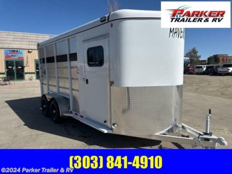 MAV3HS-9.9K 7&#39;6&amp;quot;-MAVERICK 3 HORSE
STANDARD FEATURES:
7&#39;6 FT TALL
6 FT 6 INCH WIDE
2 5/16 INCH DEMCO COUPLER
ALUMINUM SIDE WALLS
ALUMINUM WRAP ROOF WITH CAP
ALUMINUM FENDERS AND STEPS
ALUMINUM FRONT SKIN
(2) 5200 LB AXLES
4 WHEEL ELECTRIC BRAKES
PPG AUTOMOTIVE PRIMER AND PAINT
7-WAY RV PLUG
SAFETY CHAINS
BREAK-AWAY SYSTEM WITH BATTERY
LED EXTERNAL LIGHTS
TWO OUTSIDE LIGHTS
DOUBLE TAIL LIGHTS
ALUMINUM DIAMOND PLATE GRAVEL GUARD ON FRONT
OUTSIDE TIE RINGS
TACK ROOM ENTRY STEP
RUBBER FLOOR MATS
DOME LIGHT
INSIDE TIE RINGS
PADDED ALUMINUM JAILBAR DIVIDERS WITH EZ LATCH
SOLID SWING REAR GATE
ALUMINUM SWING OUT SADDLE RACK
DOME LIGHT
BRIDLE HOOKS
TACK DOOR ORGANIZER
BLANKET ROD
SEALED BULKHEAD
CARPETED TACK FLOOR
34 INCH TACK DOOR W/ SLIDER WINDOW
SPARE TIRE
CASH, CHECK, OR FINANCED PRICE
FINANCING AVAILABLE FOR THOSE WHO QUALIFY
NOT RESPONSIBLE FOR TYPOGRAPHICAL ERRORS