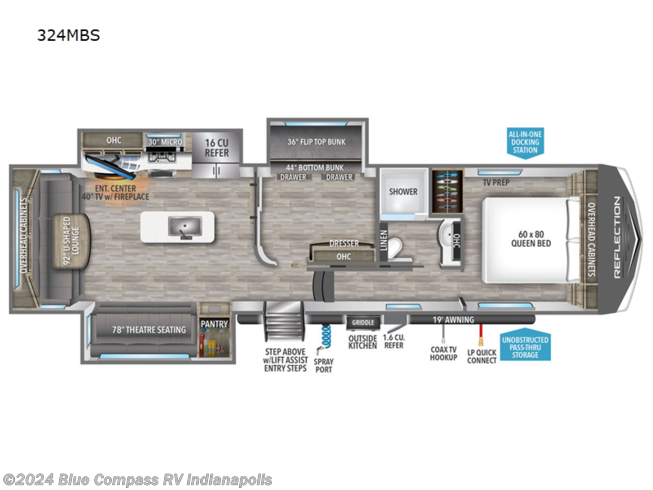 2024 Grand Design Reflection 324MBS - New Fifth Wheel For Sale by Blue Compass RV Indianapolis in Indianapolis, Indiana