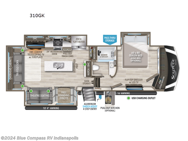2024 Grand Design Solitude 310GK - New Fifth Wheel For Sale by Blue Compass RV Indianapolis in Indianapolis, Indiana