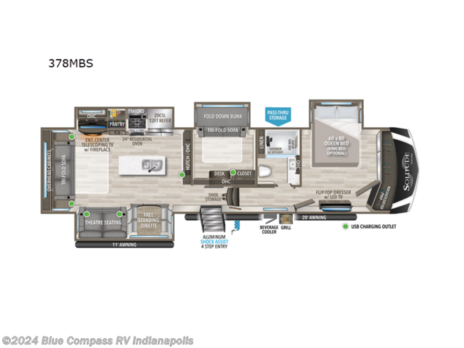 2024 Grand Design Solitude 378MBS - New Fifth Wheel For Sale by Blue Compass RV Indianapolis in Indianapolis, Indiana