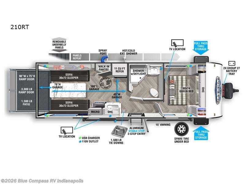 2021 Forest River Salem FSX 210RT - Used Toy Hauler For Sale by Blue Compass RV Indianapolis in Indianapolis, Indiana