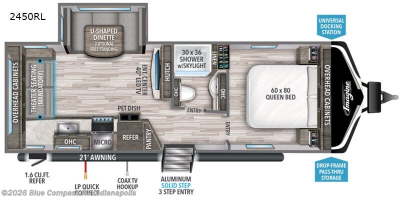 2020 Grand Design Imagine 2450RL - Used Travel Trailer For Sale by Blue Compass RV Indianapolis in Indianapolis, Indiana features Slideout