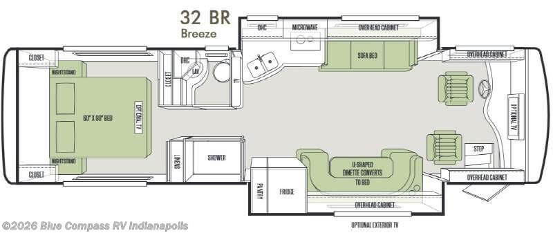 2014 Tiffin Allegro Breeze 32 BR - Used Class A For Sale by Blue Compass RV Indianapolis in Indianapolis, Indiana features Slideout