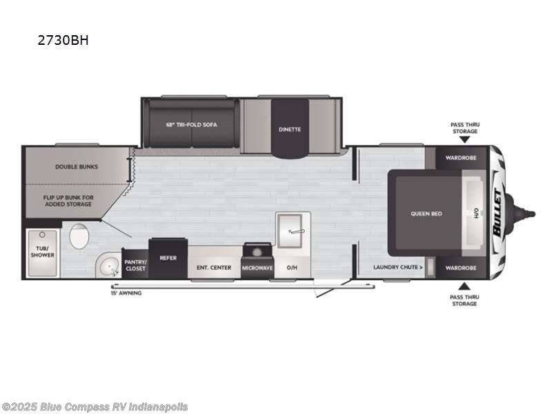 2021 Keystone Bullet Crossfire 2730BH - Used Travel Trailer For Sale by Blue Compass RV Indianapolis in Indianapolis, Indiana features Slideout