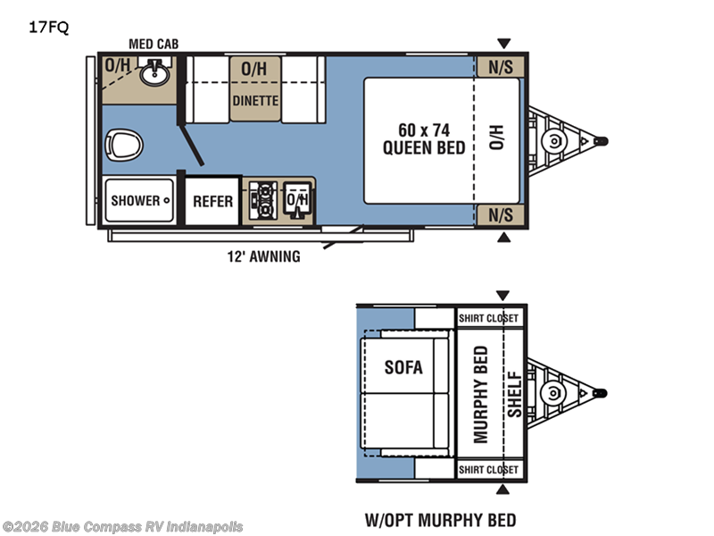 2022 Coachmen Clipper Ultra-Lite 17FQ - Used Travel Trailer For Sale by Blue Compass RV Indianapolis in Indianapolis, Indiana