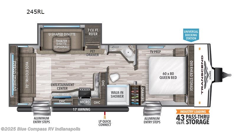 2020 Grand Design Transcend Xplor 245RL - Used Travel Trailer For Sale by Blue Compass RV Indianapolis in Indianapolis, Indiana features Slideout