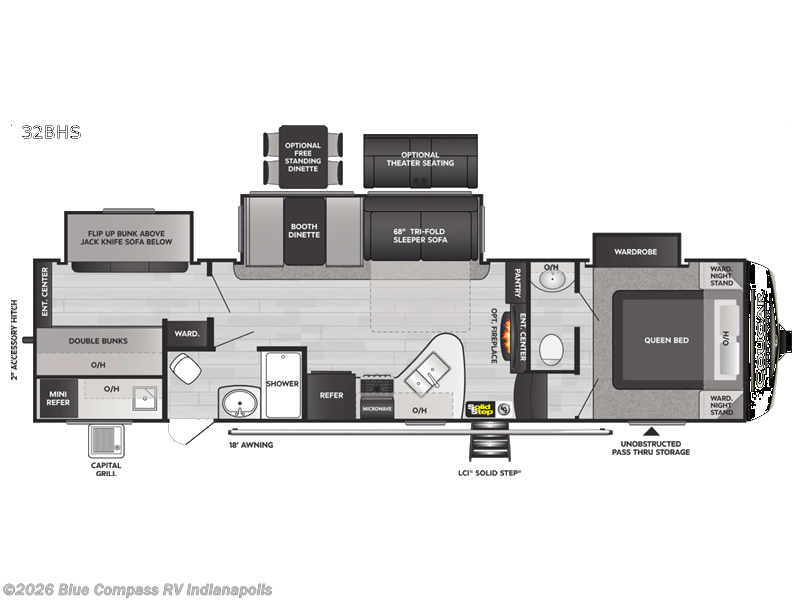 2022 Keystone Cougar Half-Ton 30BHSWE - Used Travel Trailer For Sale by Blue Compass RV Indianapolis in Indianapolis, Indiana features Slideout