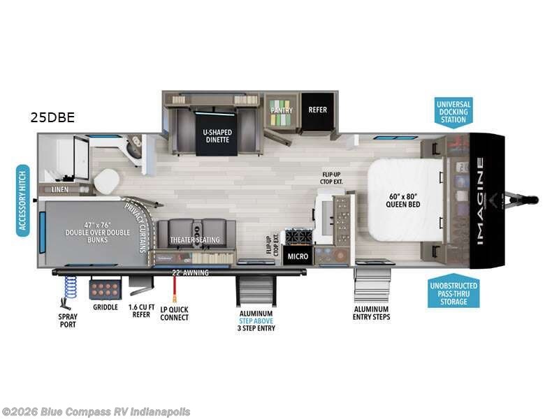 2026 Grand Design Imagine XLS 25DBE - New Travel Trailer For Sale by Blue Compass RV Indianapolis in Indianapolis, Indiana features Slideout