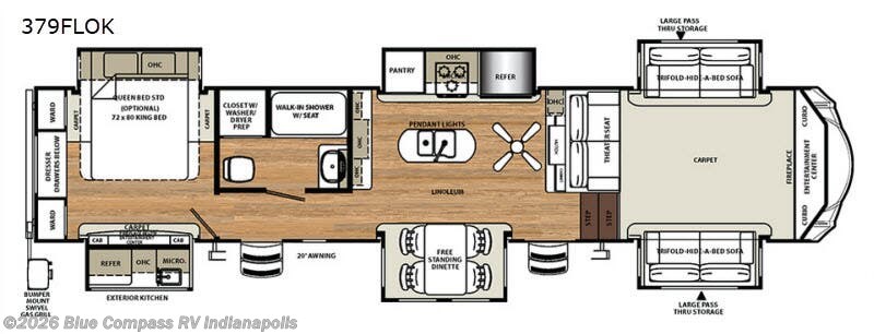 2018 Forest River Sierra 379FLOK - Used Fifth Wheel For Sale by Blue Compass RV Indianapolis in Indianapolis, Indiana features Slideout