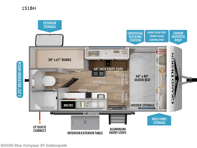 2026 Grand Design Transcend One 151BH - New Travel Trailer For Sale by Blue Compass RV Indianapolis in Indianapolis, Indiana
