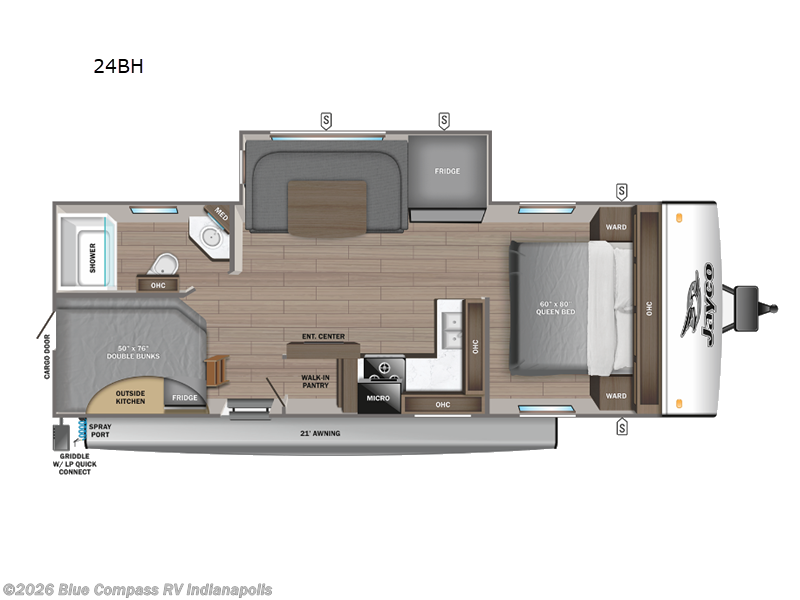 2024 Jayco Jay Feather 24BH - Used Travel Trailer For Sale by Blue Compass RV Indianapolis in Indianapolis, Indiana features Slideout