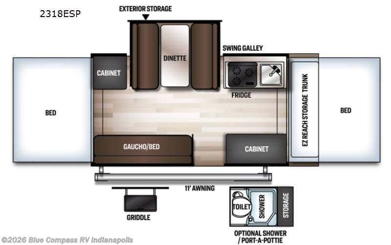 2021 Forest River Rockwood Extreme Sports 2318ESP - Used Popup For Sale by Blue Compass RV Indianapolis in Indianapolis, Indiana features Slideout