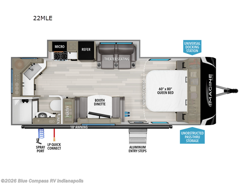 2026 Grand Design Imagine XLS 22MLE - New Travel Trailer For Sale by Blue Compass RV Indianapolis in Indianapolis, Indiana features Slideout
