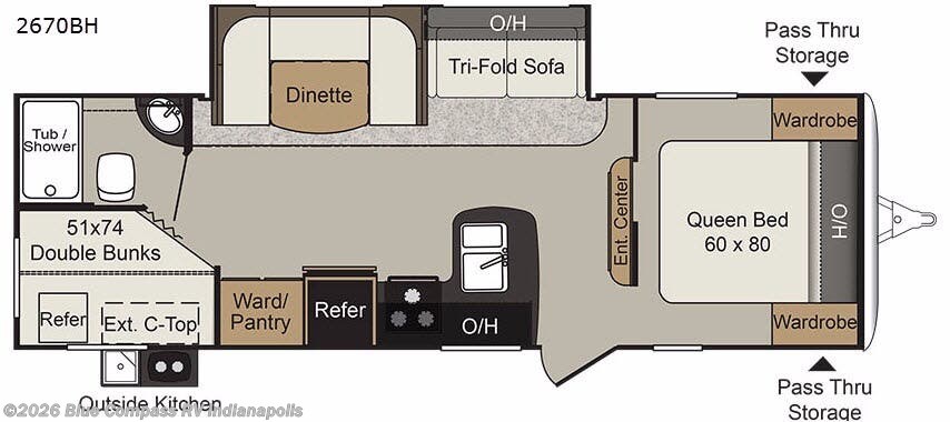 2018 Keystone Passport 2670BH - Used Travel Trailer For Sale by Blue Compass RV Indianapolis in Indianapolis, Indiana features Slideout