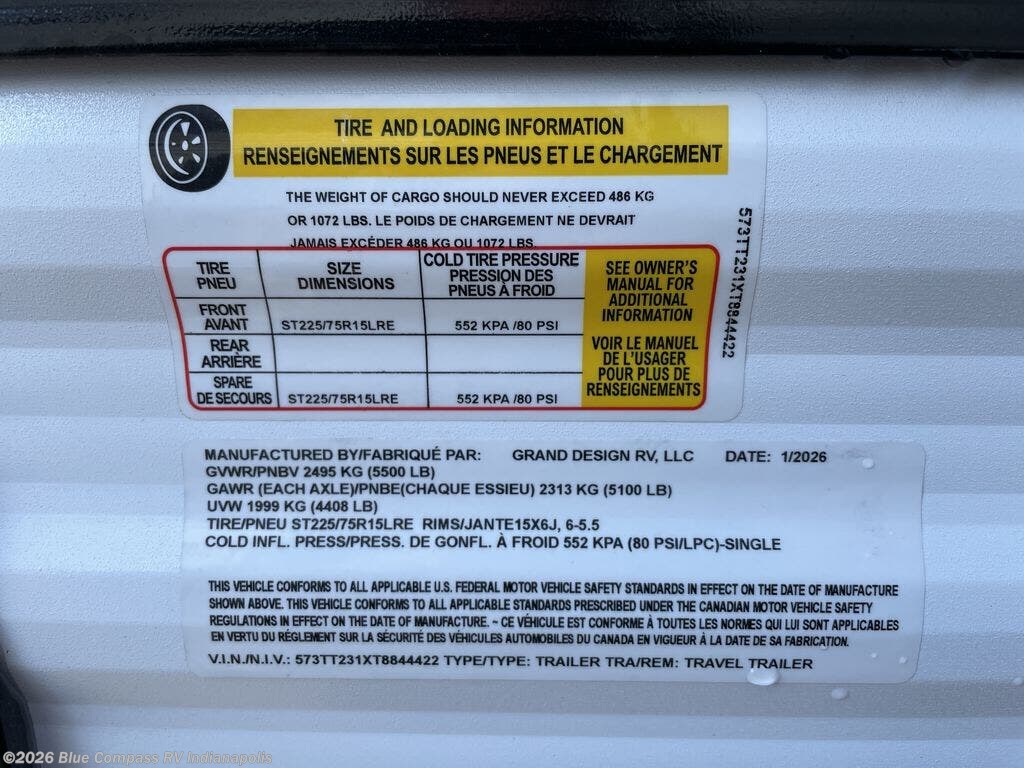 2026 Transcend One 161DB by Grand Design from Blue Compass RV Indianapolis in Indianapolis, Indiana